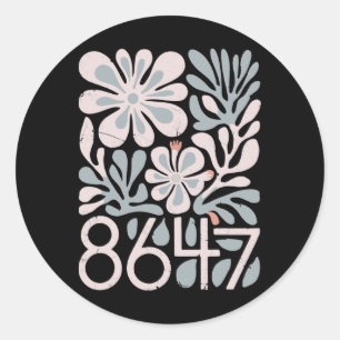 8647 Resist Subtle Floral Foxtrot Delta Tango Prot Classic Round Sticker