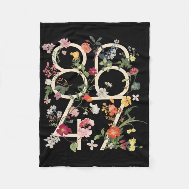 8647 Resist Subtle Floral Foxtrot Delta Tango Prot Fleece Blanket (Front)