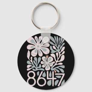8647 Resist Subtle Floral Foxtrot Delta Tango Prot Keychain