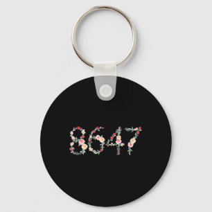 8647 Retro 86 47 Anti-trump Flower President Keychain