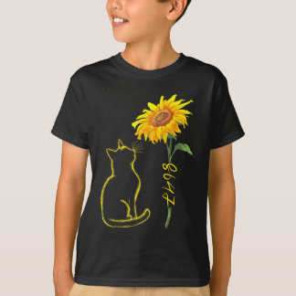 8647 Subtle Anti Trump 86 47 Cat Sunflower Floral  T-Shirt