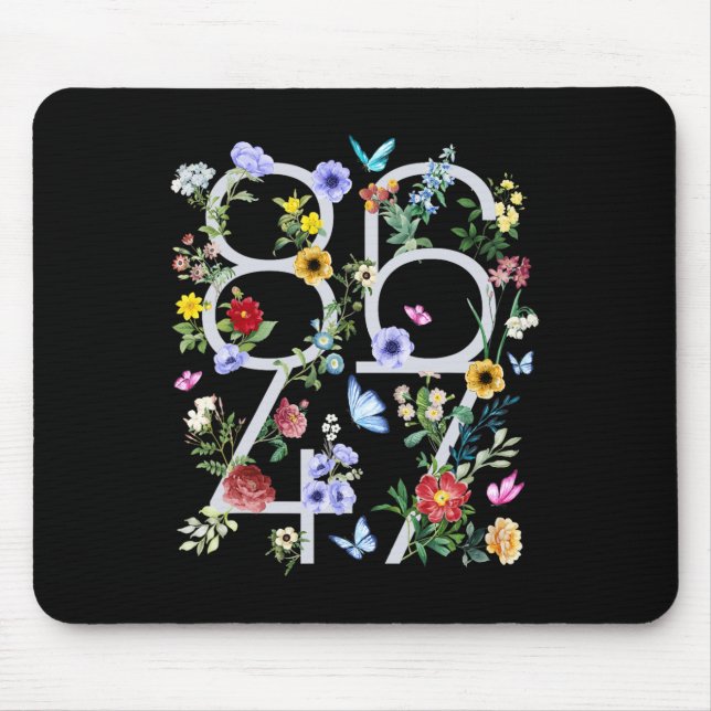 8647 Subtle Anti Trump 86 47 Floral Boho Style 1  Mouse Pad (Front)