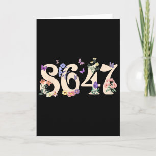 8647 Subtle Anti Trump 86 47 Floral Boho Style 3 Card