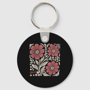 8647 Subtle Anti Trump 86 47 Floral Boho Style _3 Keychain