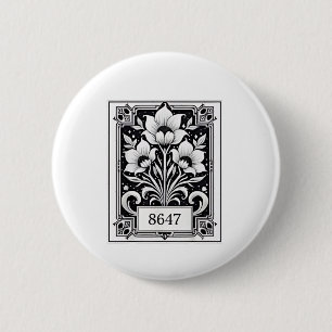 8647 Subtle Anti Trump Anti MAGA 86 47 Floral Boho 2 Inch Round Button