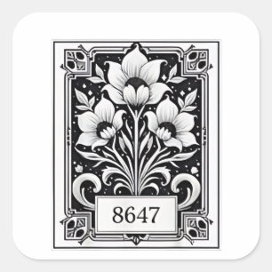 8647 Subtle Anti Trump Anti MAGA 86 47 Floral Boho Square Sticker