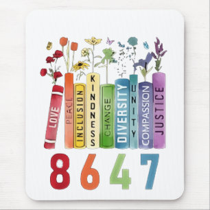 8647 Subtle Anti Trump Anti MAGA 86 47 Floral LGBT Mouse Pad