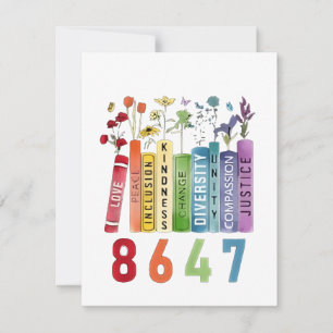8647 Subtle Anti Trump Anti MAGA 86 47 Floral LGBT Thank You Card
