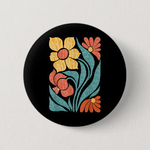 8647 Subtle Anti Trump Floral Boho 2 Inch Round Button