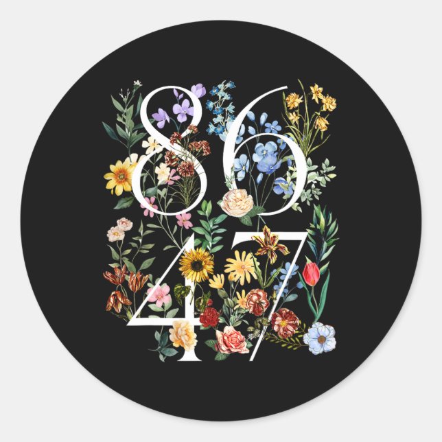 8647 Subtle Anti Trump Floral Boho  Classic Round Sticker (Front)