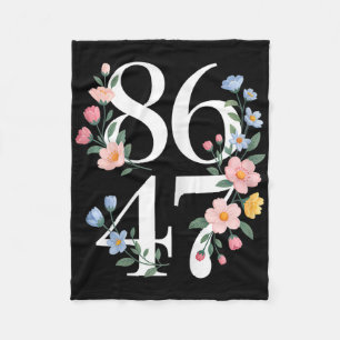 8647 Subtle Anti Trump Flower Floral Boho Vintage Fleece Blanket