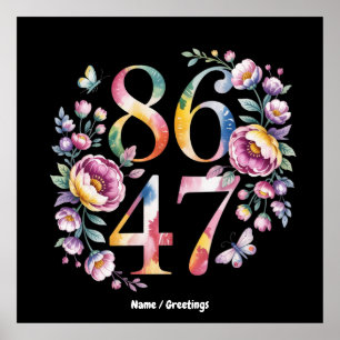 8647 Subtle Floral Boho Style A Peaceful Protest Poster