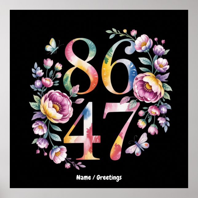8647 Subtle Floral Boho Style A Peaceful Protest Poster (Front)