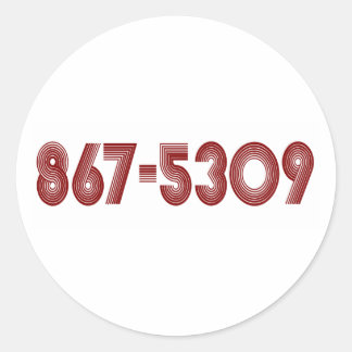 867-5309 CLASSIC ROUND STICKER