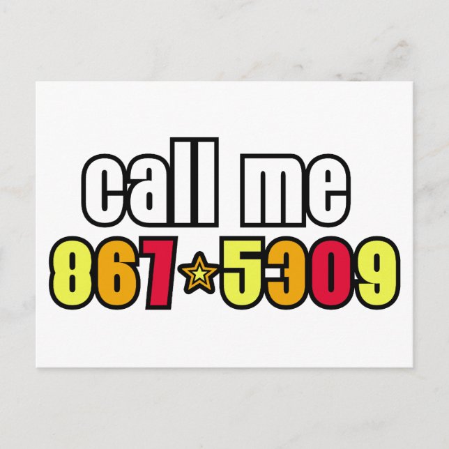 867-5309 POSTCARD (Front)