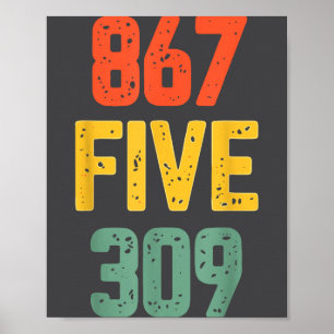 867 Five 309 Retro Music Number Funny 80s Throwbac Poster