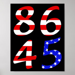 86 45 Anti Trump Patriotic Flag In Distress For Wo Poster