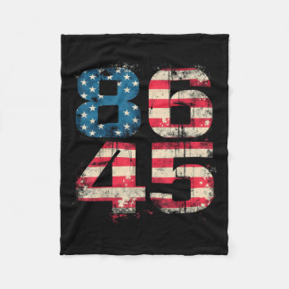 86 45 Political Protest Anti-trump Distressed Usa  Fleece Blanket