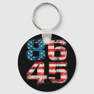86 45 Political Protest Anti-trump Distressed Usa  Keychain