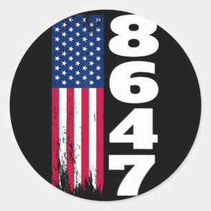 86 47 8647 Subtle Anti Trump Classic Round Sticker