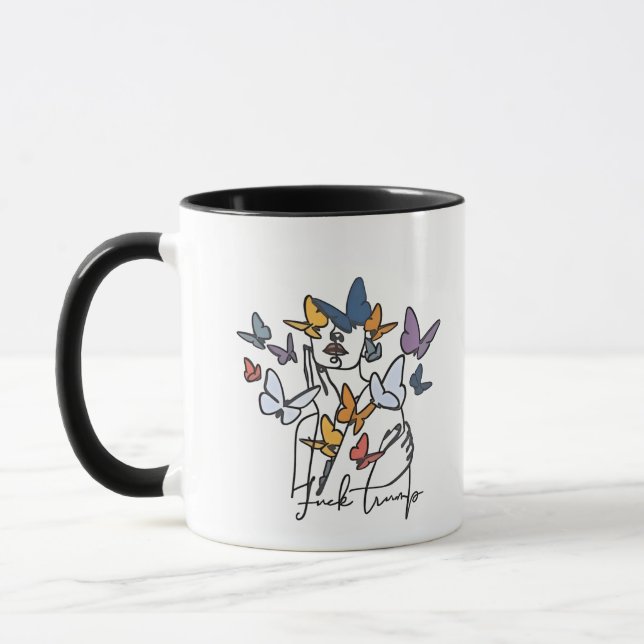 86 47 Anti Trump Floral T-Shirt, Impeach President Mug (Left)