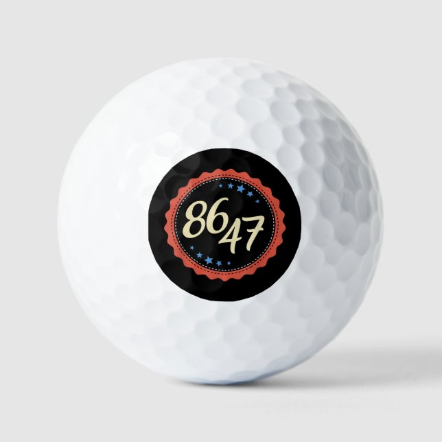 86 47 Anti Trump Funny Golf Balls (Front)