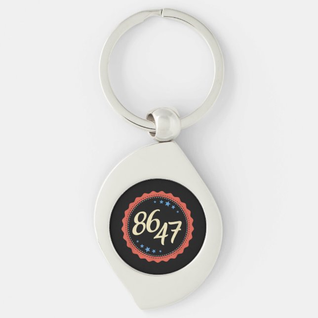 86 47 Anti Trump Funny Keychain (Front)