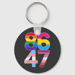 86 47 Anti Trump Funny LGBTQ Pride Month Gift Keychain