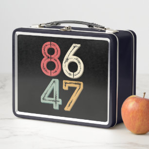86 47 Anti Trump Vintage 80s Retro Style Metal Lunch Box
