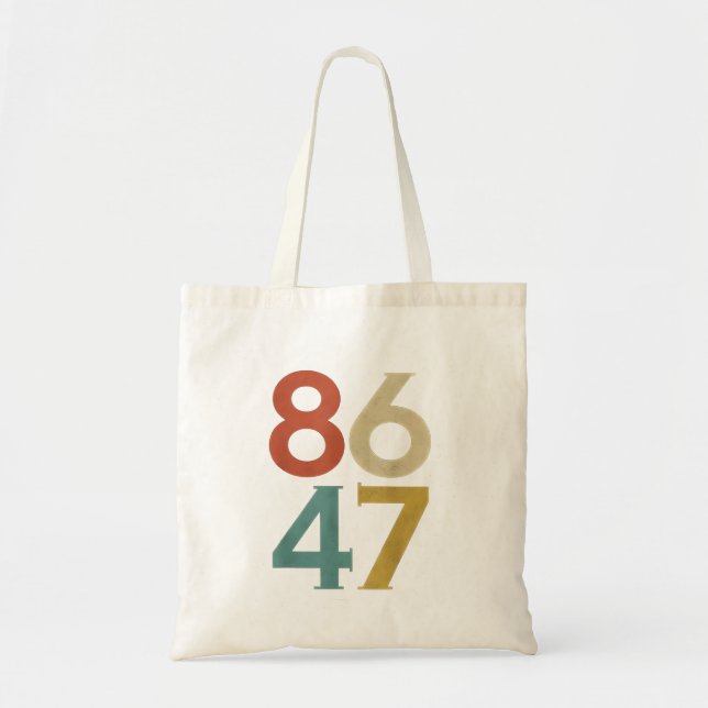 86 47 Dump Trump Cool Retro Anti-Trump  Tote Bag (Front)