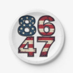 86 47 Proud Maga Trump President inauguration Day  Paper Plate