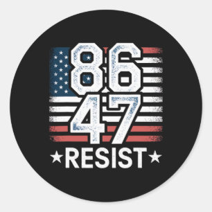 86 47 Resist Anti Trump Remove 47 Vintage 8647 Us Classic Round Sticker