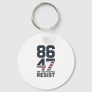 86 47 Resist Anti Trump Vintage 8647 Usa Flag Impe Keychain