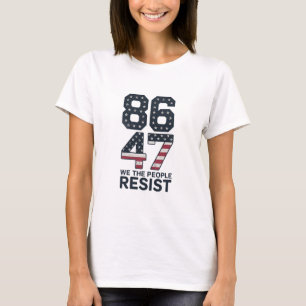 86 47 Resist Anti Trump Vintage 8647 Usa Flag Impe T-Shirt