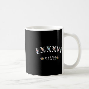 86 47 Roman Numerals Floral 8647 Subtle Anti Trump Coffee Mug