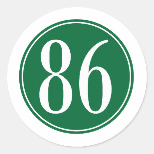 #86 Green Circle Classic Round Sticker