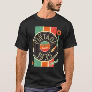 86 Years Birthday Man Woman 1935 Turntable Vinyl V T-Shirt