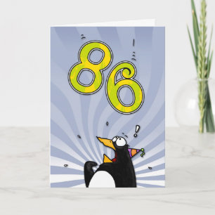 86e anniversaire - Carte de surprise de pingouin