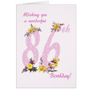 86e anniversaire Fleur numéros décorés