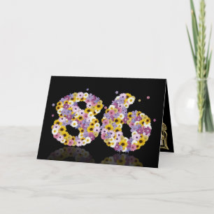 86th birthday card with flowery letters