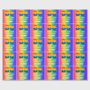 86th Birthday: Colourful, Fun Rainbow Pattern # 86 Wrapping Paper