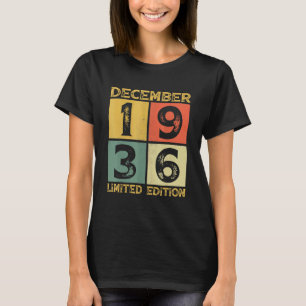 86th Birthday Decorations December 1936 86 Years O T-Shirt