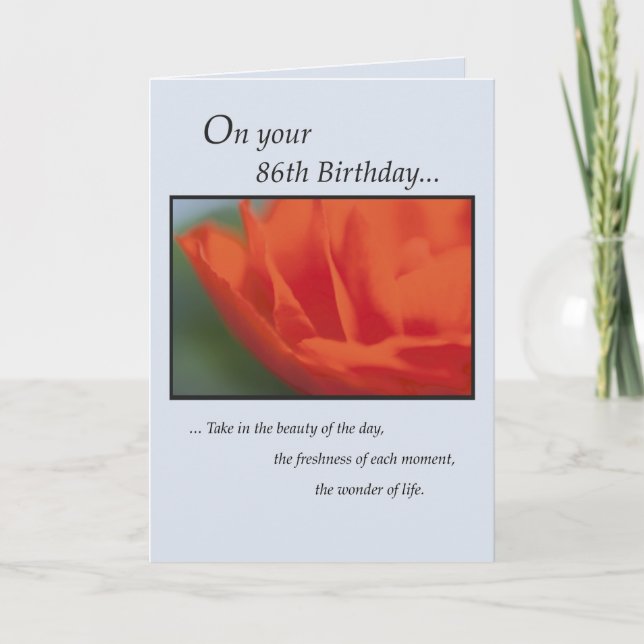 86th Birthday Flower Card (Front)