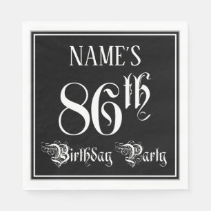 86th Birthday Party — Fancy Script + Custom Name Napkin