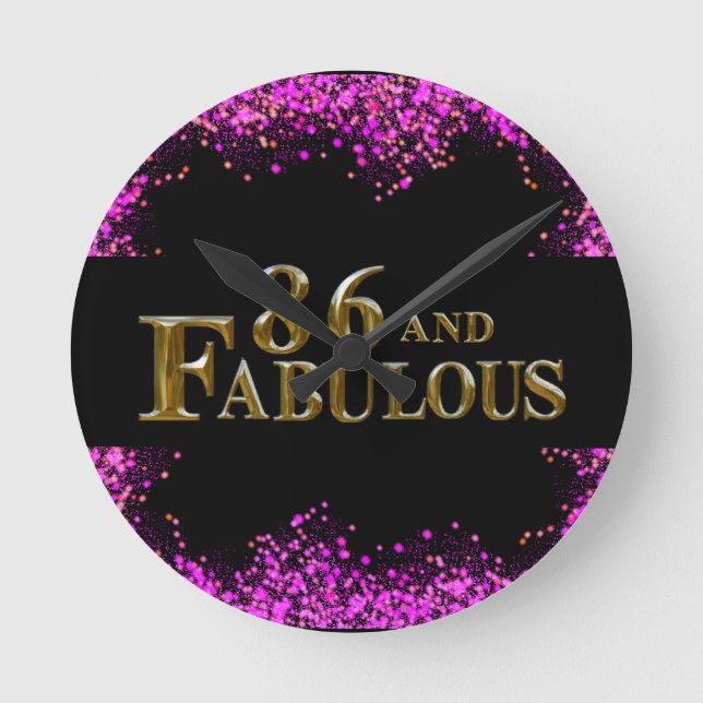 86th Birthday  Round Clock (Front)