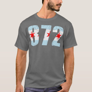 872 Chicago Flag Vintage Distressed Fade T-Shirt
