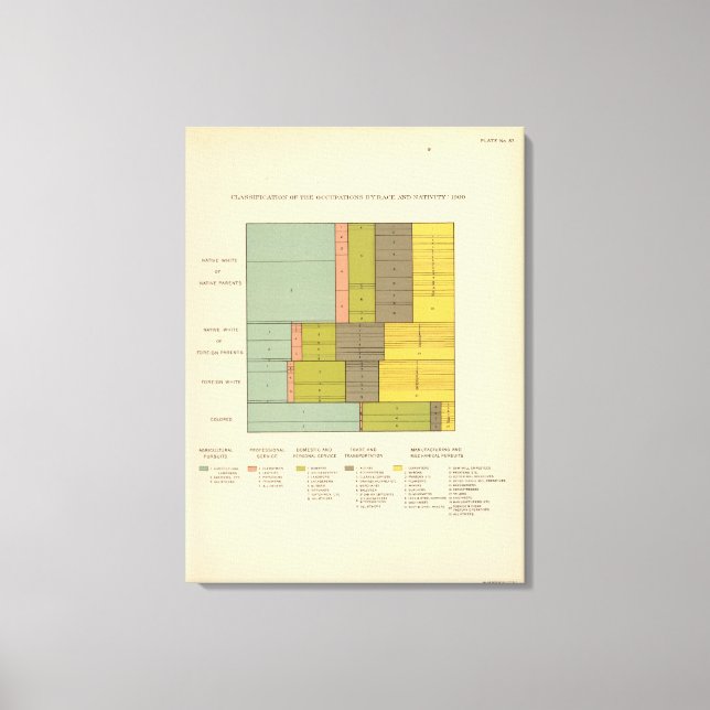 87 Occupations by race, nativity 1900 Canvas Print (Front)