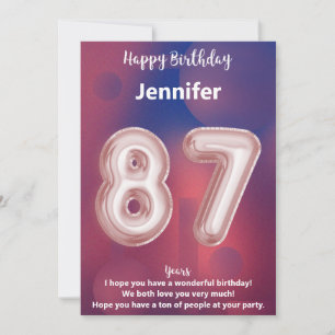 87 year old Happy Birthday card