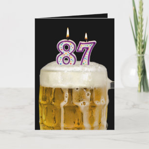 87th Birthday Beer on black Card