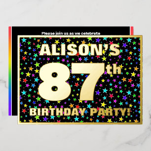 87th Birthday Party — Fun, Colourful Stars Pattern
